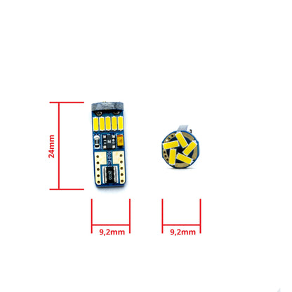 LED-lampa för bil – W5W – W2,1x9,5d – 5000K – 15 LED – SMD 4014 – 24 mm – 2-pack