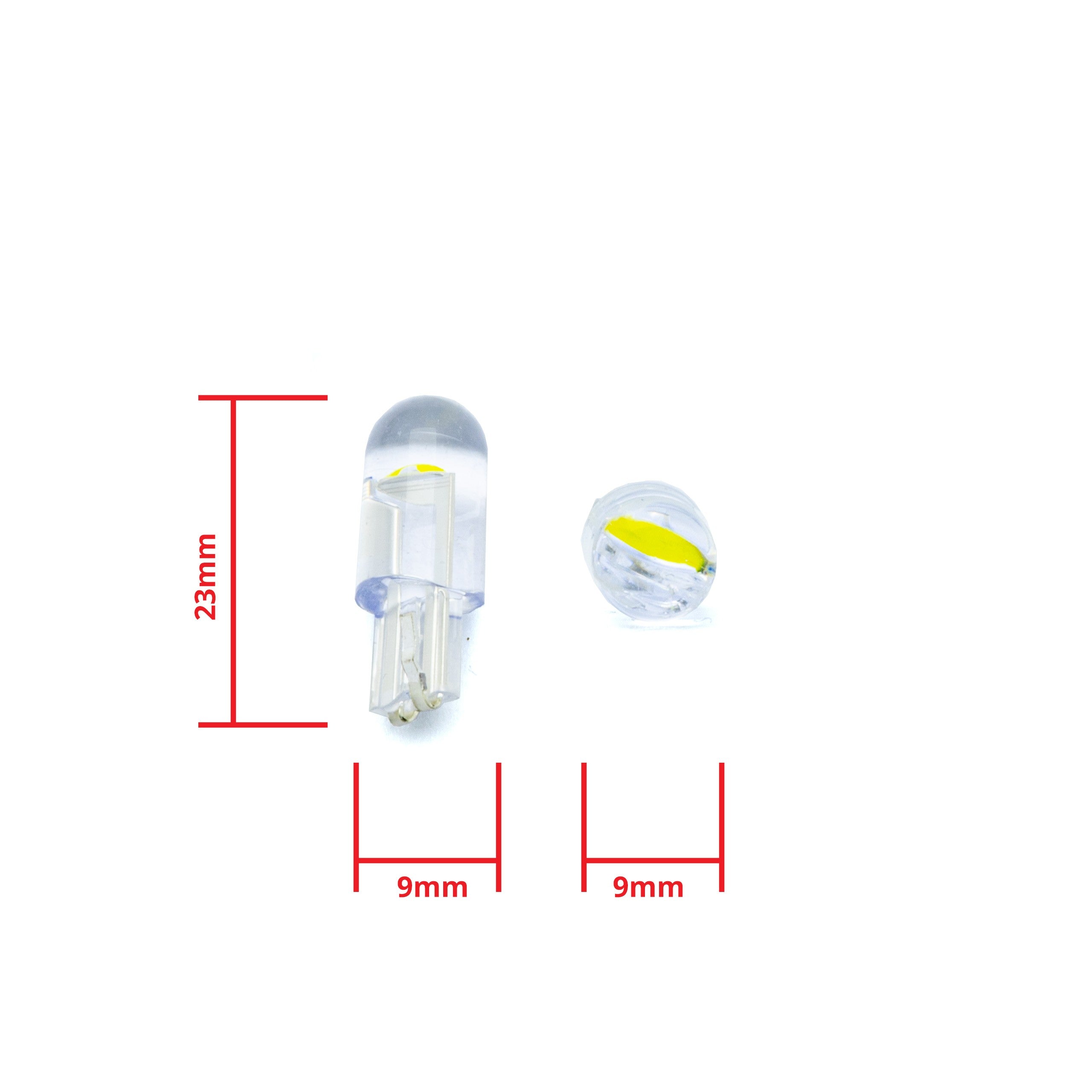 LED-lampa för bil – W5W – W2,1x9,5d – 6000K – 1 LED – COB – 2-pack