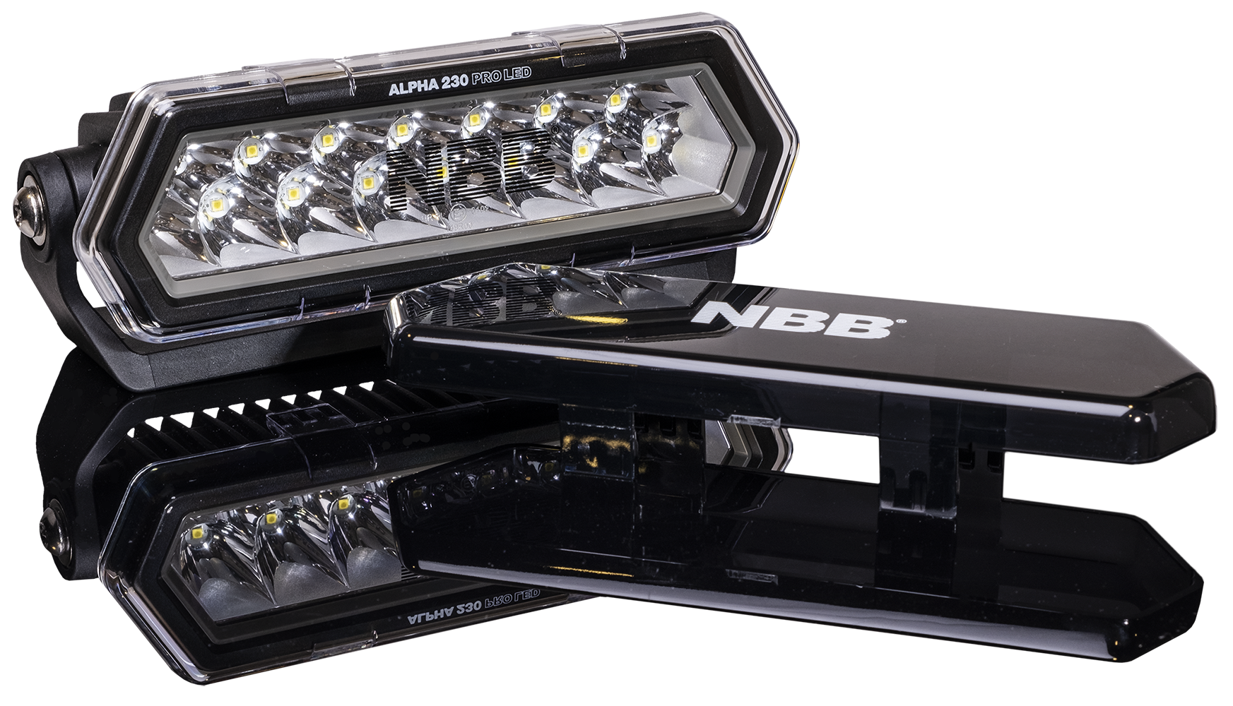 NBB Alpha 230 Pro LED ekstra lysrampe - produktbillede forfra | NBB