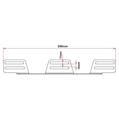 Extraljusfäste rostfritt 3 – lampor / 566mm – närbild detaljer | Carlevel