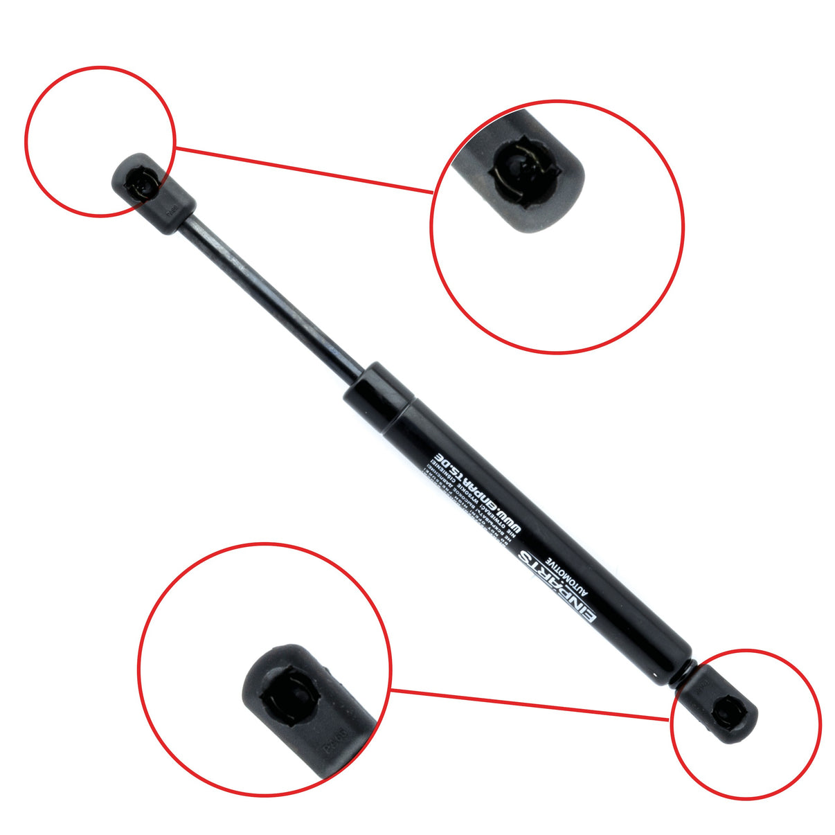 Gasfjäder till baklucka Nissan Primera/Opel Vectra C – 268 mm/ 510 N – Svart