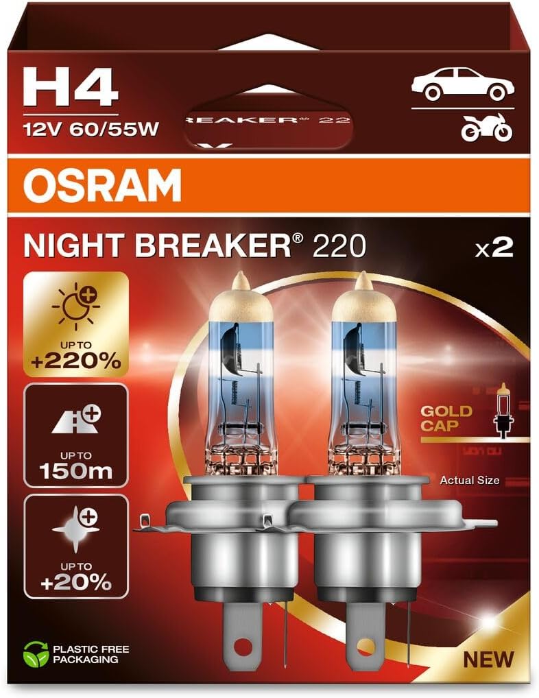 OSRAM Night Breaker 220 – H4 – produktbild framifrån | OSRAM
