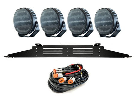 produktbild framifrån visande Extraljuspaket OZZ XR2 P7 Black X4 – OZZ