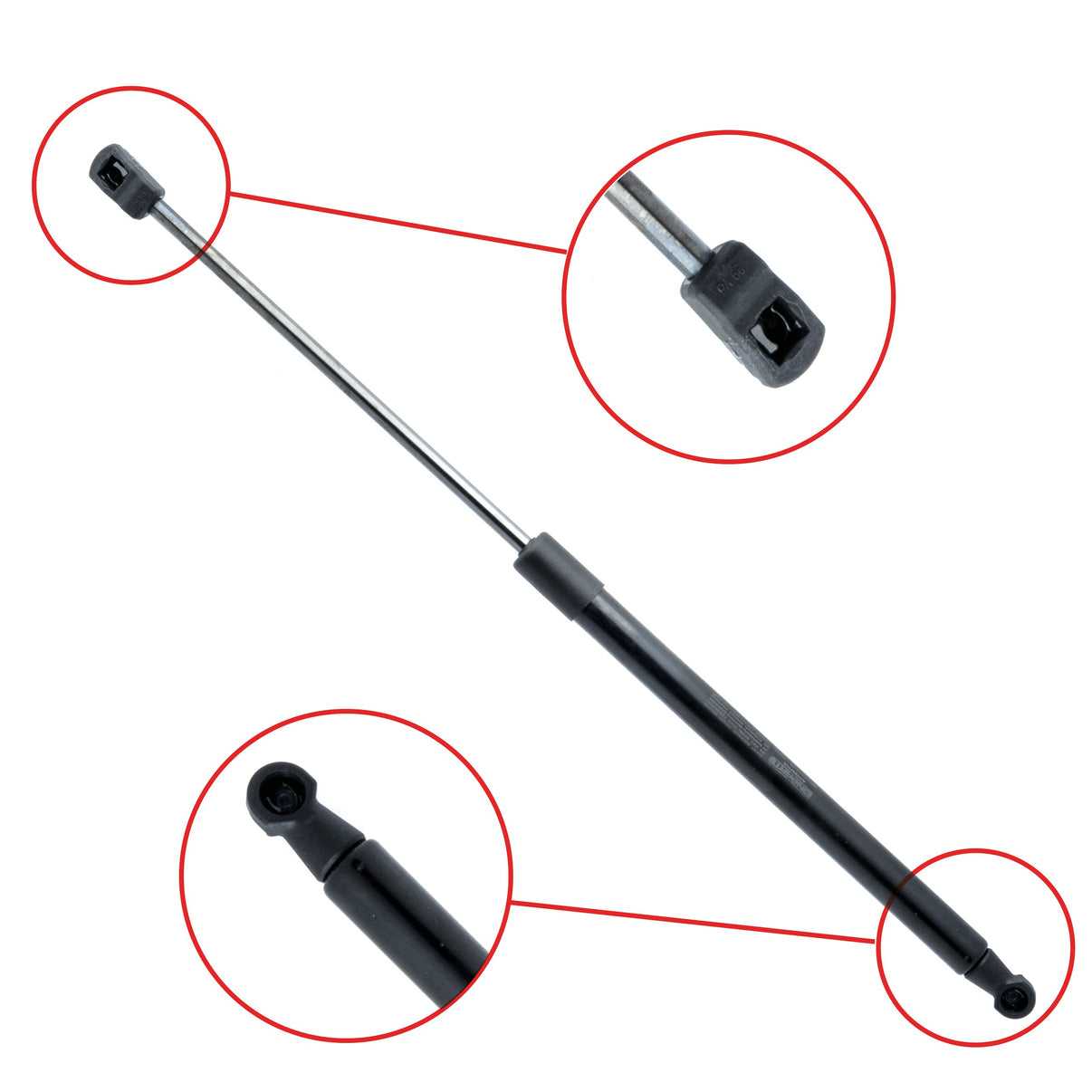 Gasfjäder till baklucka Toyota Avensis II – 485 mm/ 565 N – Svart