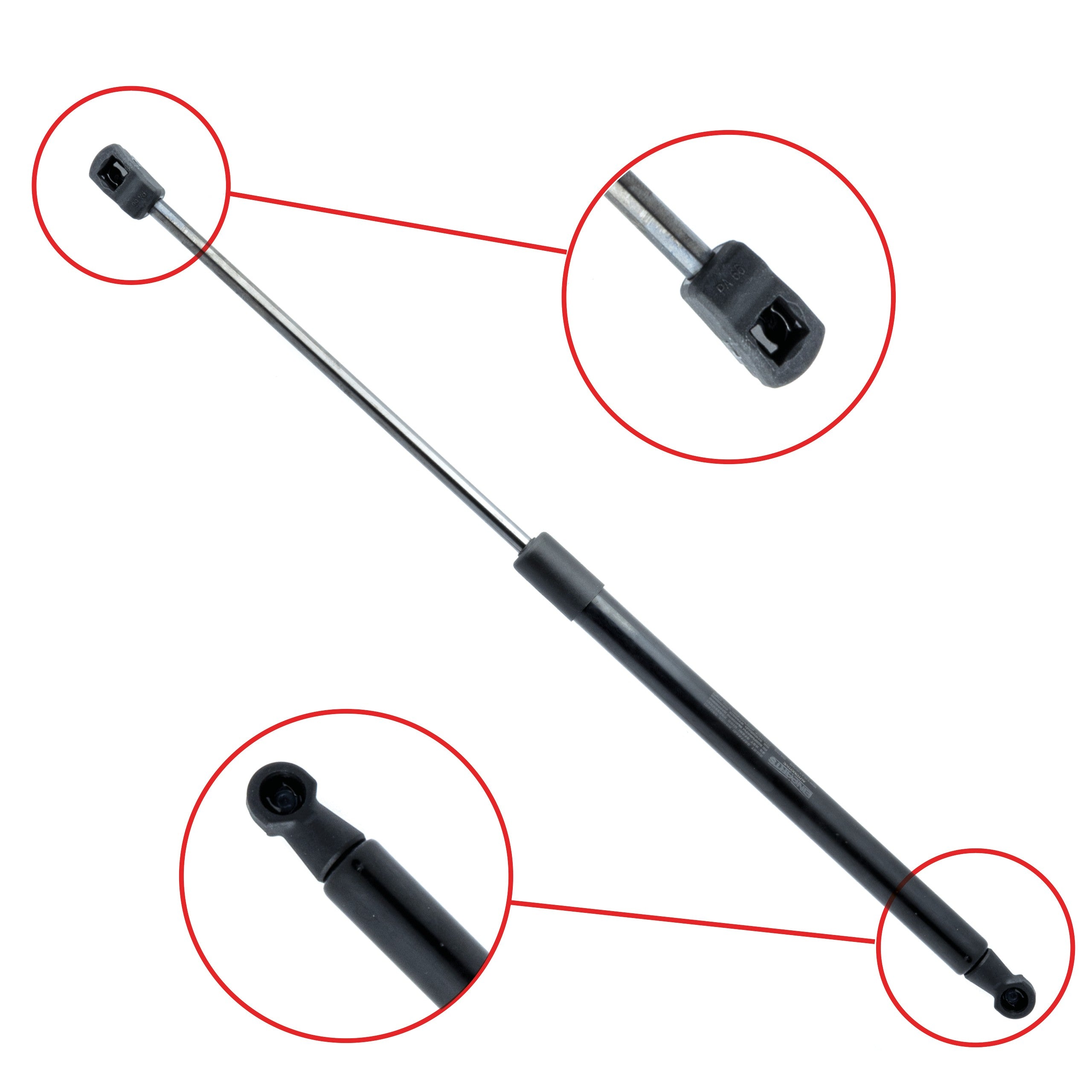Gasfjäder till baklucka Toyota Avensis II – 485 mm/ 565 N – Svart