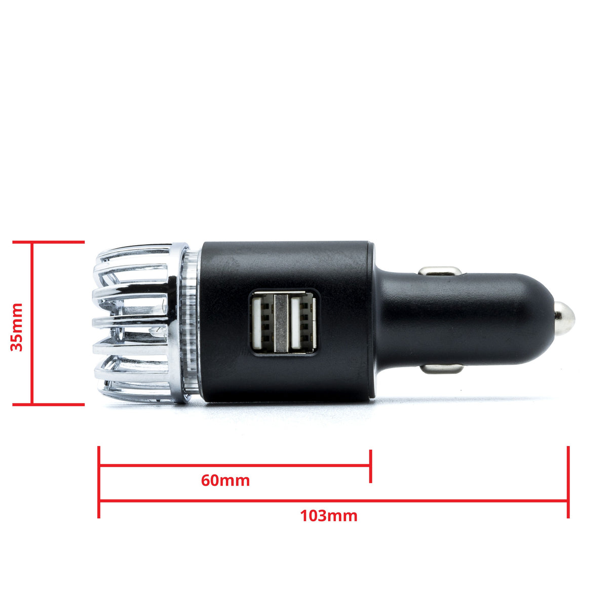 Luftrenare för bil – Svart – 9V - 16V – 35 × 35 × 105 mm – 35 mm