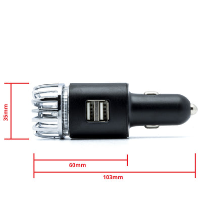 Luftrenare för bil – Svart – 9V - 16V – 35 × 35 × 105 mm – 35 mm