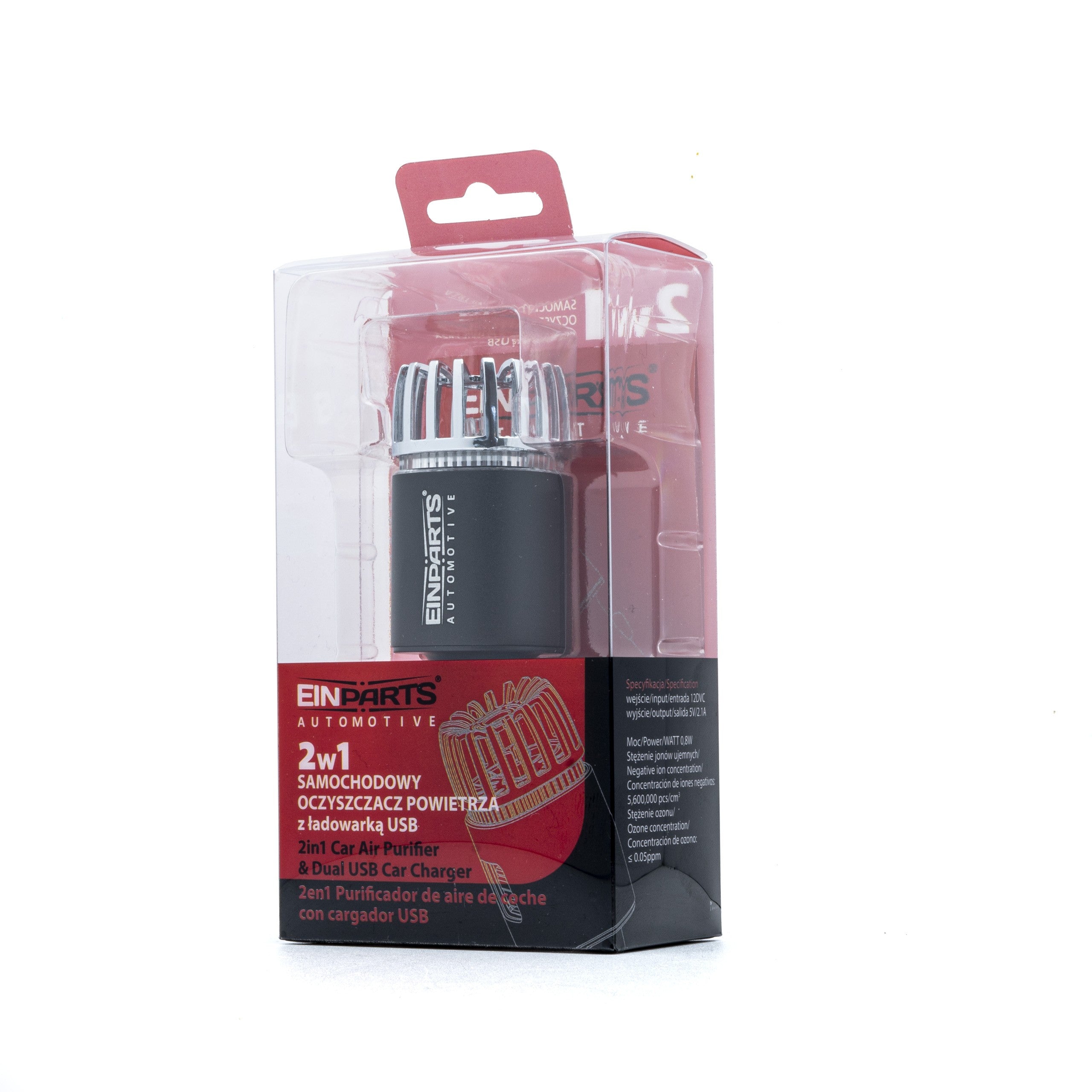 Luftrenare för bil – Svart – 9V - 16V – 35 × 35 × 105 mm – 35 mm