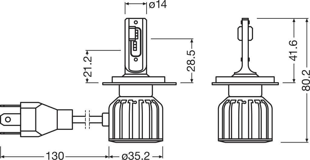 LEDriving HL BRIGHT H4/H19 – förpackning och innehåll | OSRAM