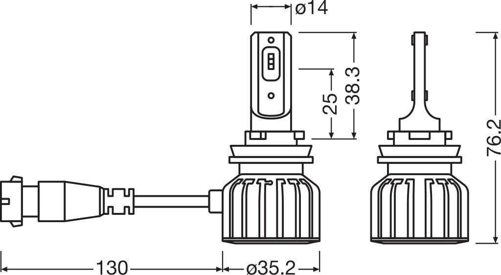 LEDriving HL BRIGHT H8/H11/H16/H9 – förpackning och innehåll | OSRAM