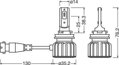 LEDriving HL BRIGHT H8/H11/H16/H9 – förpackning och innehåll | OSRAM