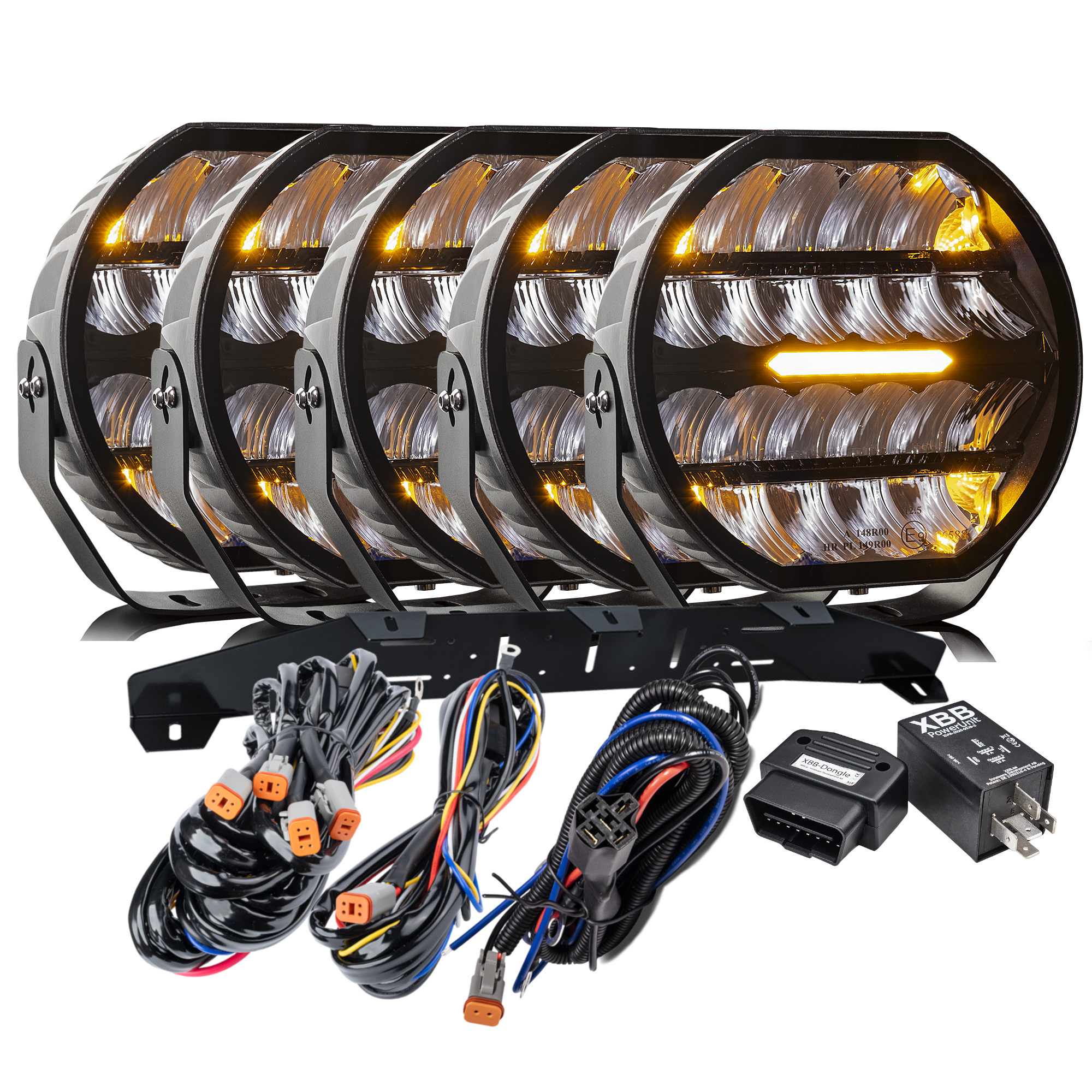 LED ekstra lys Stellar Sort RAD5 >>CANBUS<< – 12.200 lm – 16.480 lm – LUXTAR – produktbillede forfra | LUXTAR