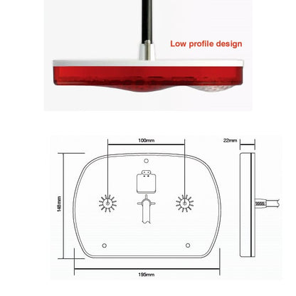 närbild på detaljer och material av Baklampset i lågprofil (2 – Pack) – LEA