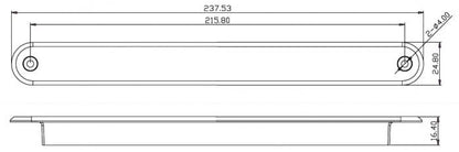 Bromsljus 235mm – Infällnad – IP67 – Röd – närbild detaljer | LEA