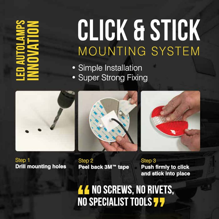 sidovy som visar profil och design av Baklampa Indikator EU140STIM – LEA