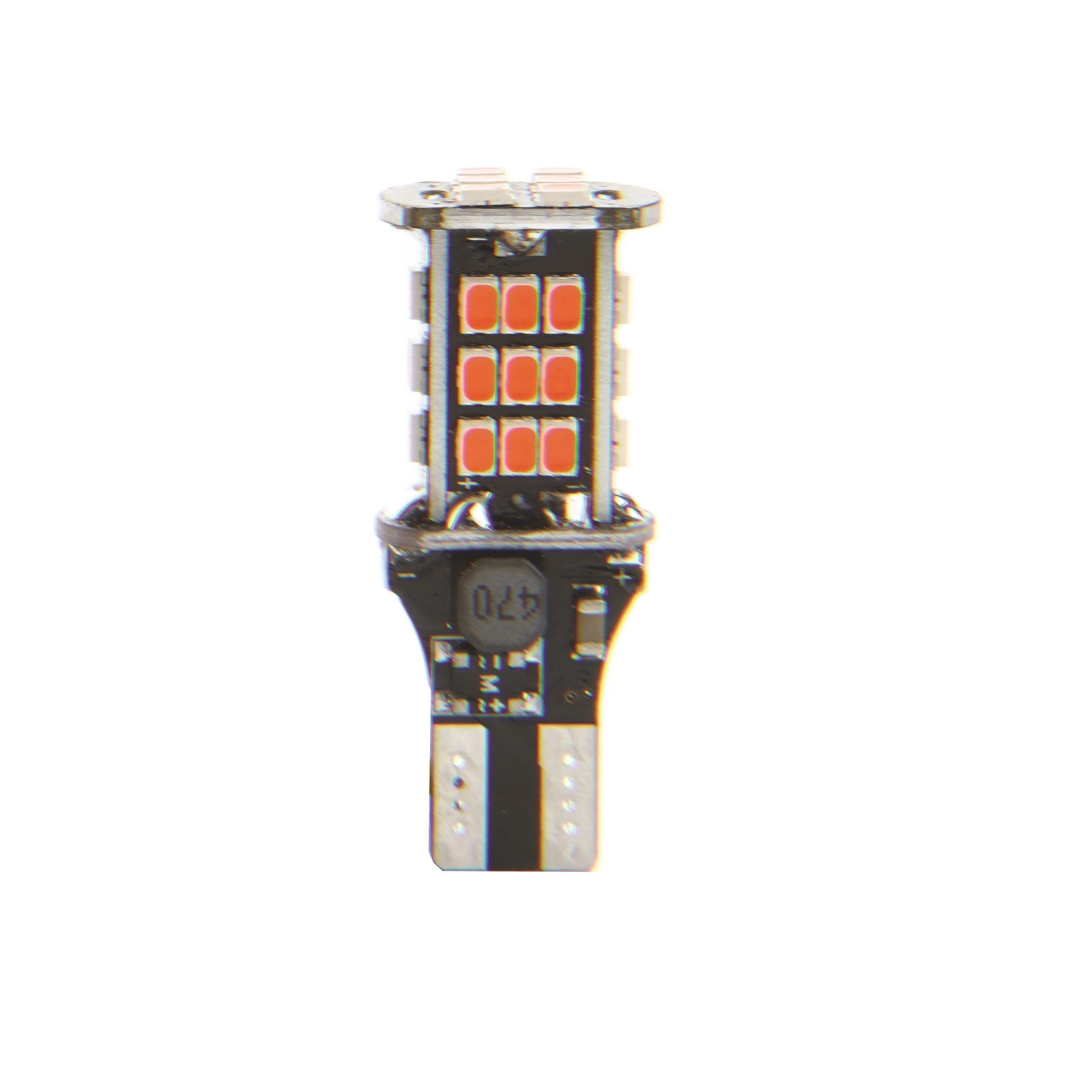 LED-lampa för bil – W16W – W2,1x9,5d – 1000–1500K (Röd) – 30 LED – SMD 3020