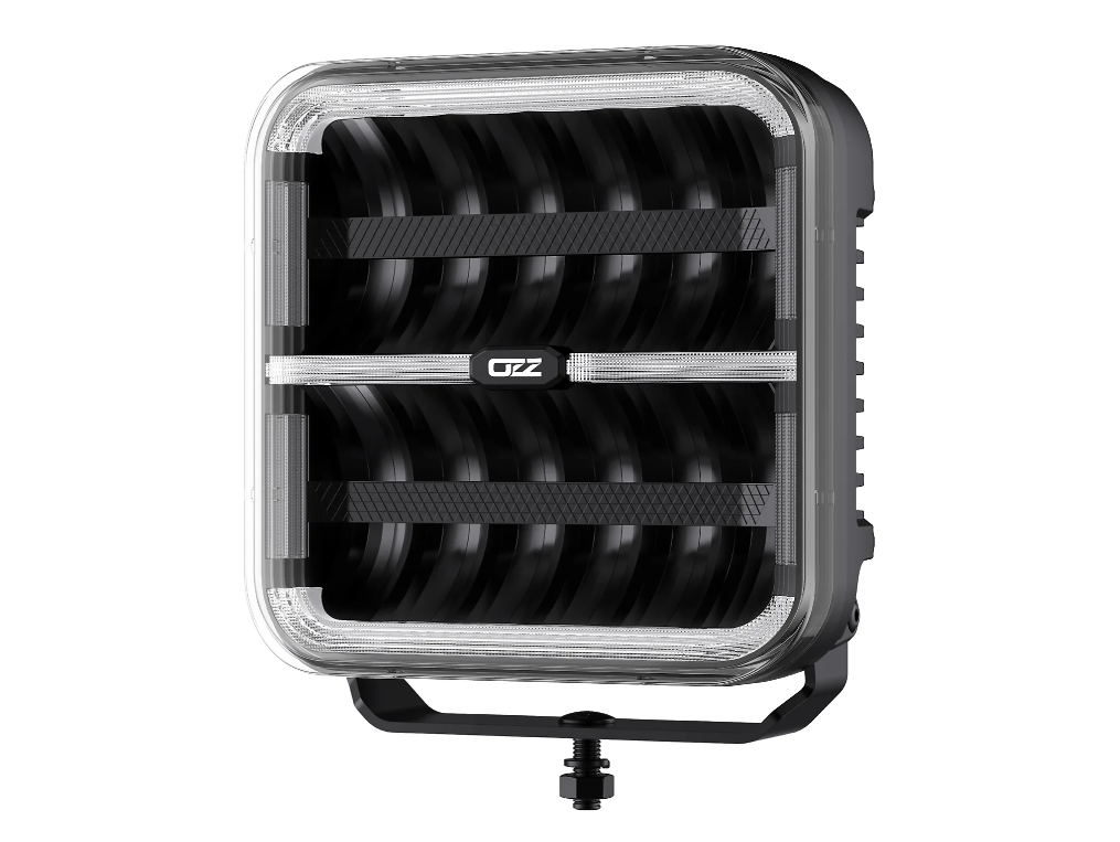sidovy som visar profil och design av OZZ SQR 9″ Black 160W – LED Extraljus – OZZ