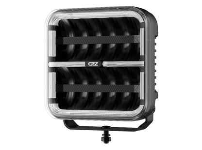 förpackning och medföljande tillbehör till OZZ SQR 9″ Black 160W – LED Extraljus – OZZ