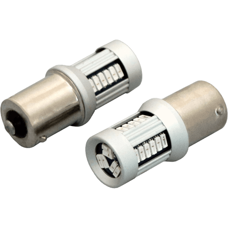 produktbillede fra forsiden viser BA15S – 1156 30SMD 12 – 24V Gul/rav – Xenon King