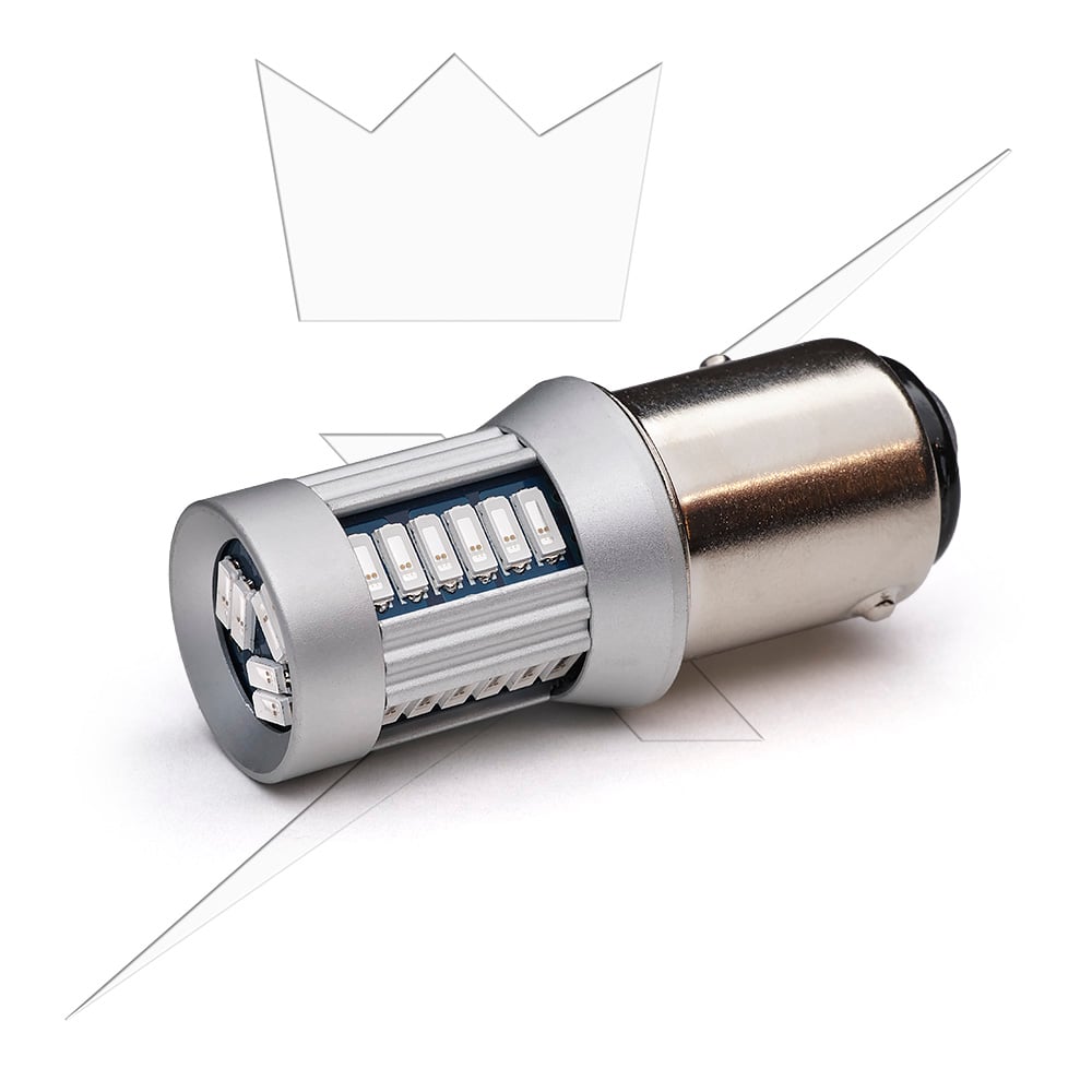 BAY15D – 1157 30SMD 12 – 24V Rød/Rød – i brug | Xenon-kongen