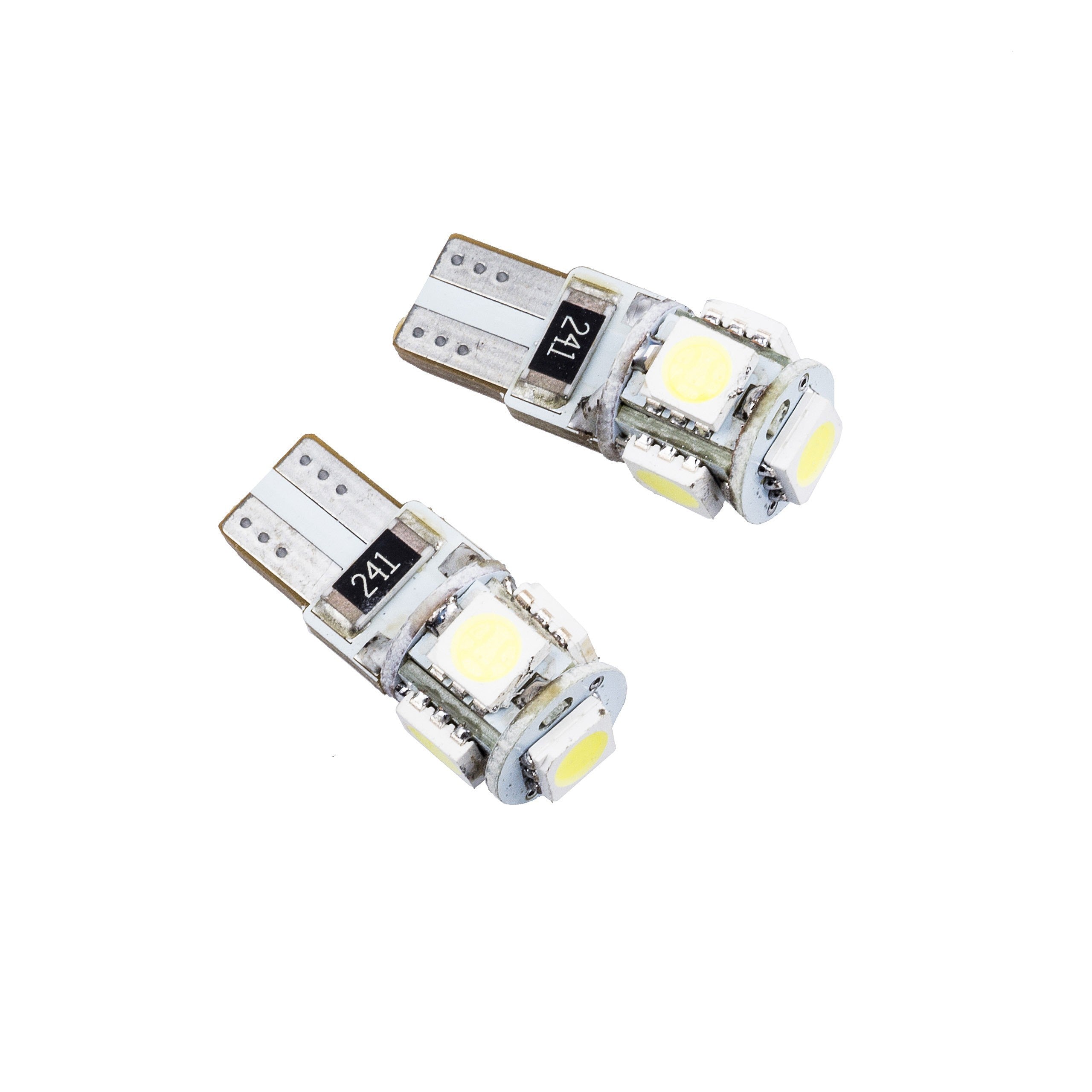 LED-lampa för bil – W5W – W2,1x9,5d – 6000K – 5 LED – SMD 5050 – 2-pack