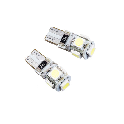LED-lampa för bil – W5W – W2,1x9,5d – 6000K – 5 LED – SMD 5050 – 2-pack