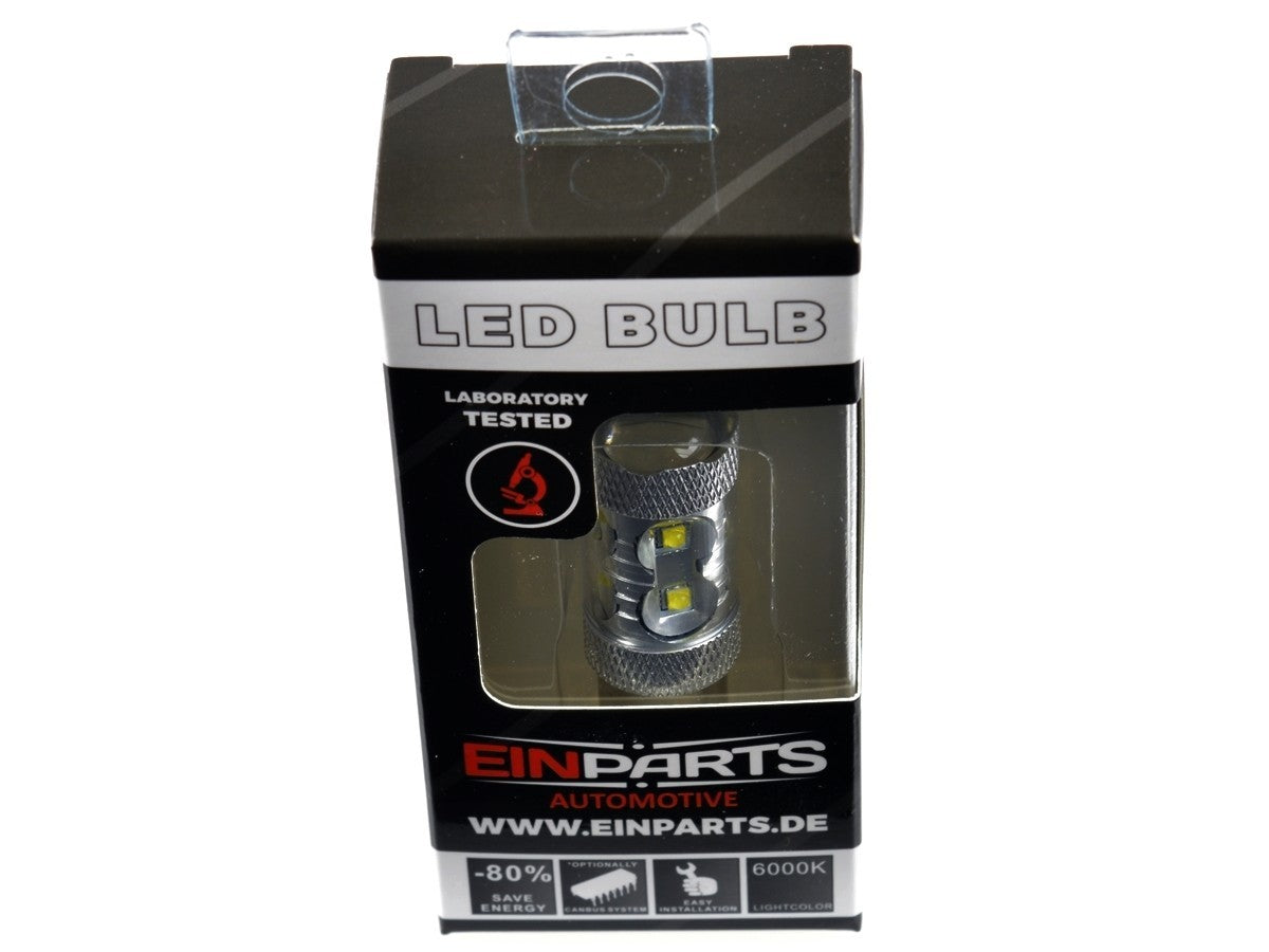 LED-lampa för bil – P21/5W – BAY15d – 6000K – 10 LED – CREE XT-E – 2-pack