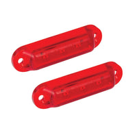 produktbillede forfra viser 24V bagmarkeringslys rød 16R24(2 – pakke) 58x16mm – LEA