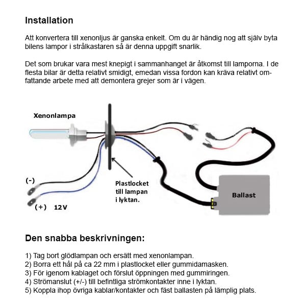 nærbillede af detaljer og materialer af 24V Xenon kit 35W – Xenon-kongen