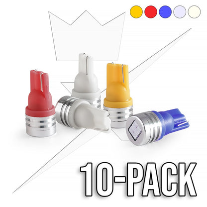 produktbillede fra forsiden viser 10 – Pack T10 – W5W LED 2SMD – 12V – Xenon King