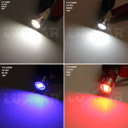 nærbillede af detaljer og materialer på 10 – Pakke T10 – W5W LED 2SMD – 12V – Xenon King