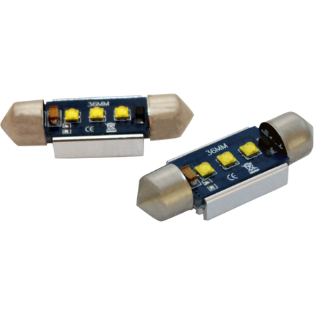 produktbillede fra forsiden viser 36 mm – C5W Super Canbus Cree LED – Carlevel