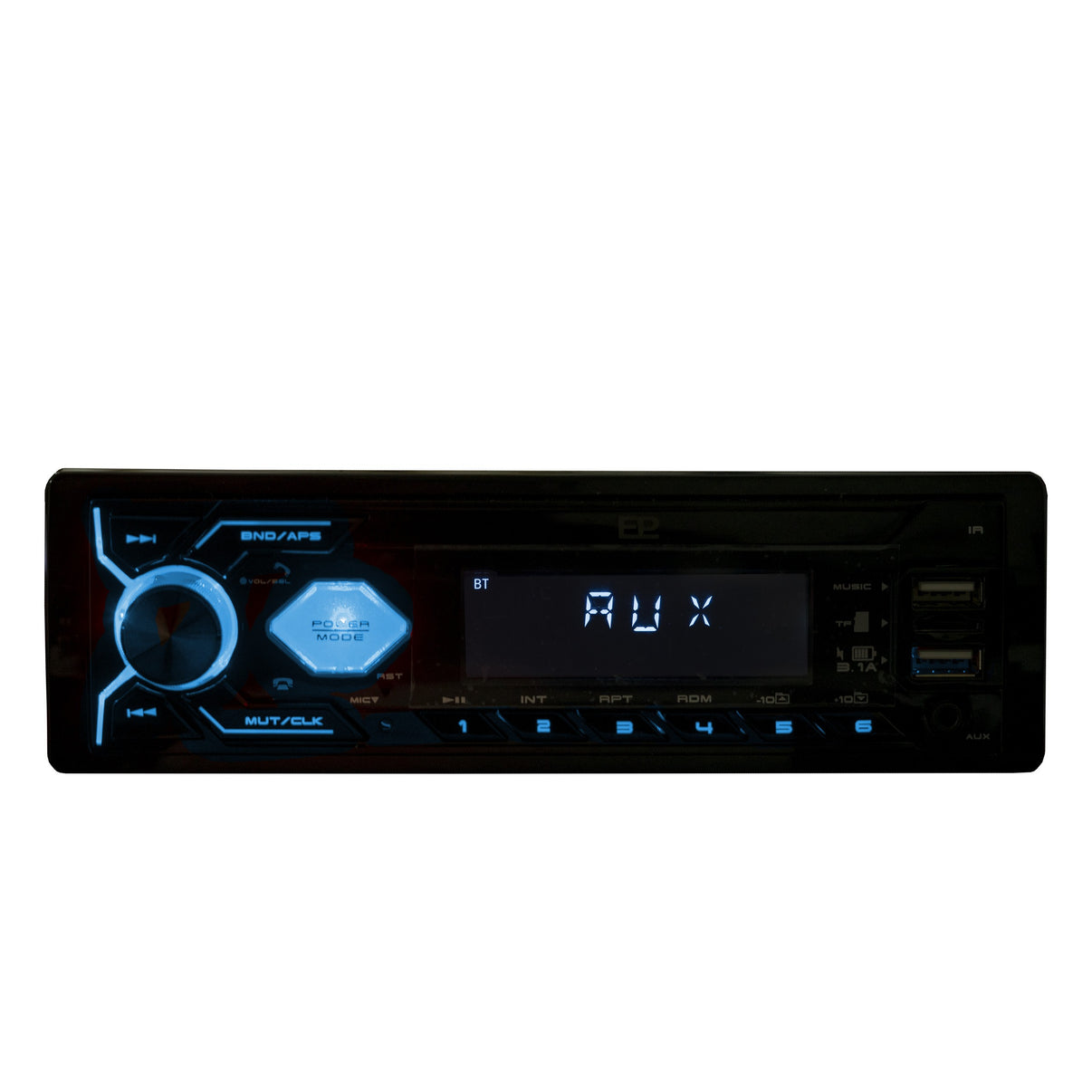 1-DIN-bilstereo – Svart – 9V - 16V – 188 mm – 57 × 112 mm