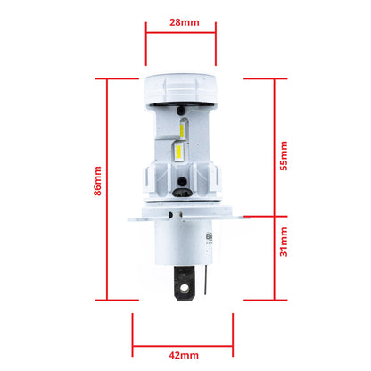 LED-konverteringssats – H4 – 6000K – 9V - 16V – P43t – 2-pack