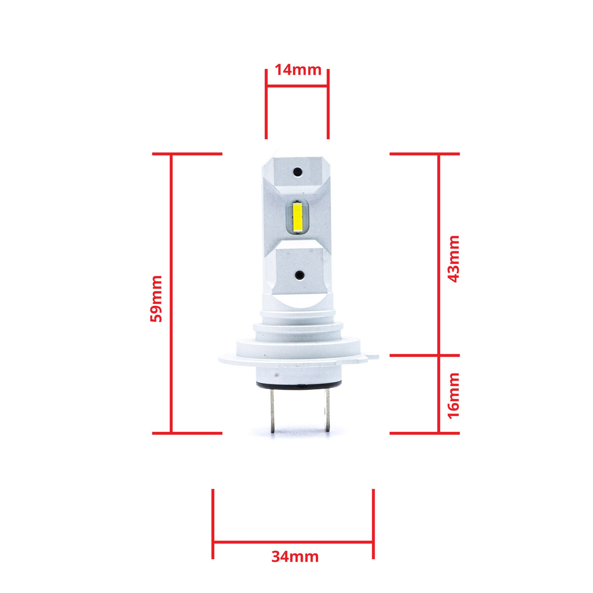 LED-konverteringssats – H7 – 6000K – 9V - 16V – PX26D – 2-pack