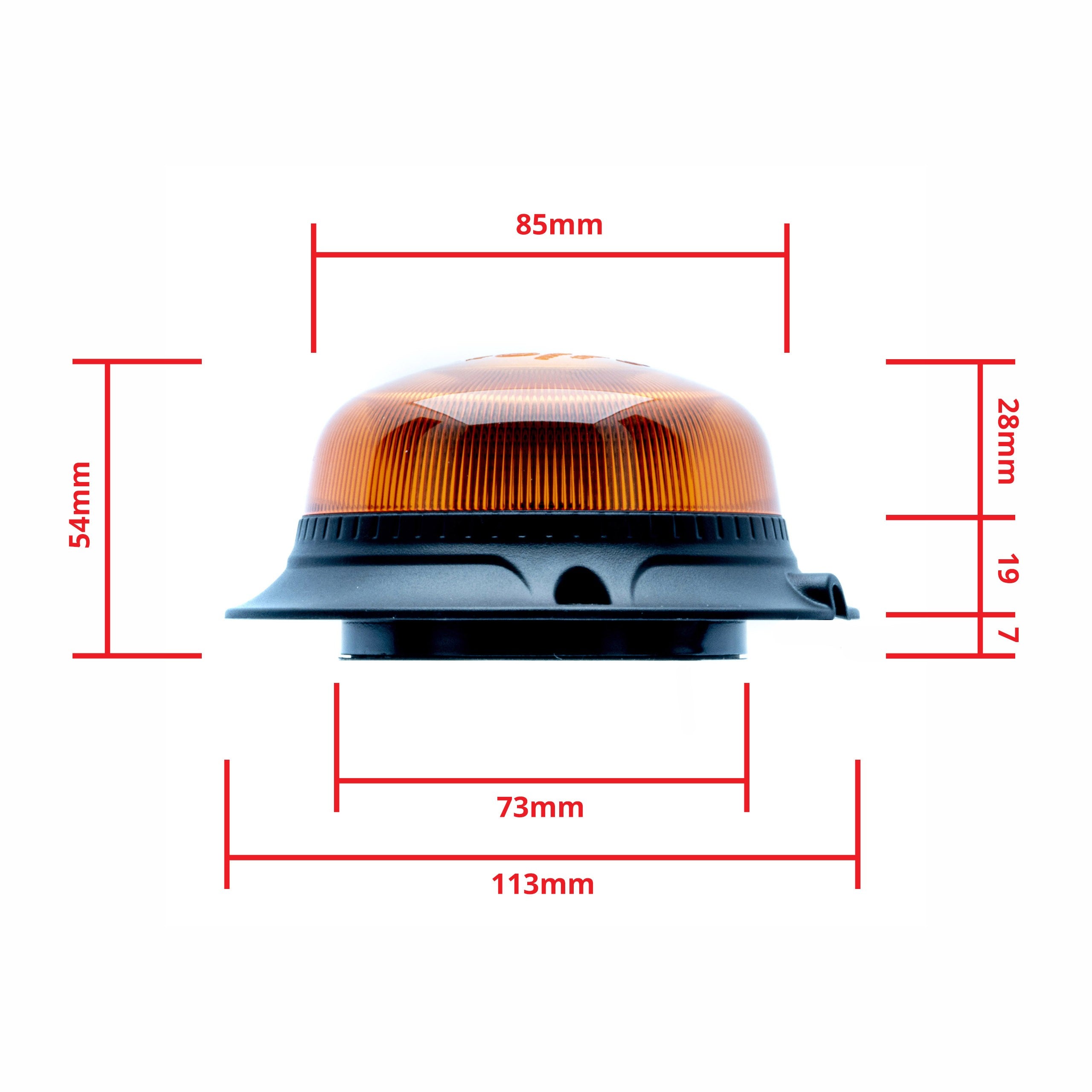 LED-varningsljus – 1700–1800K (Orange) – 54 W – 9V - 32V – 54 mm – Magnet