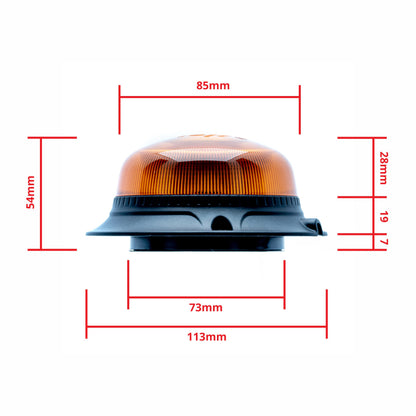 LED-varningsljus – 1700–1800K (Orange) – 54 W – 9V - 32V – 54 mm – Magnet