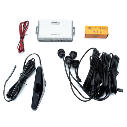 Parkeringssensor med display – Svart – ultraljudssensor – 4 sensorer – 4x 2,5 m