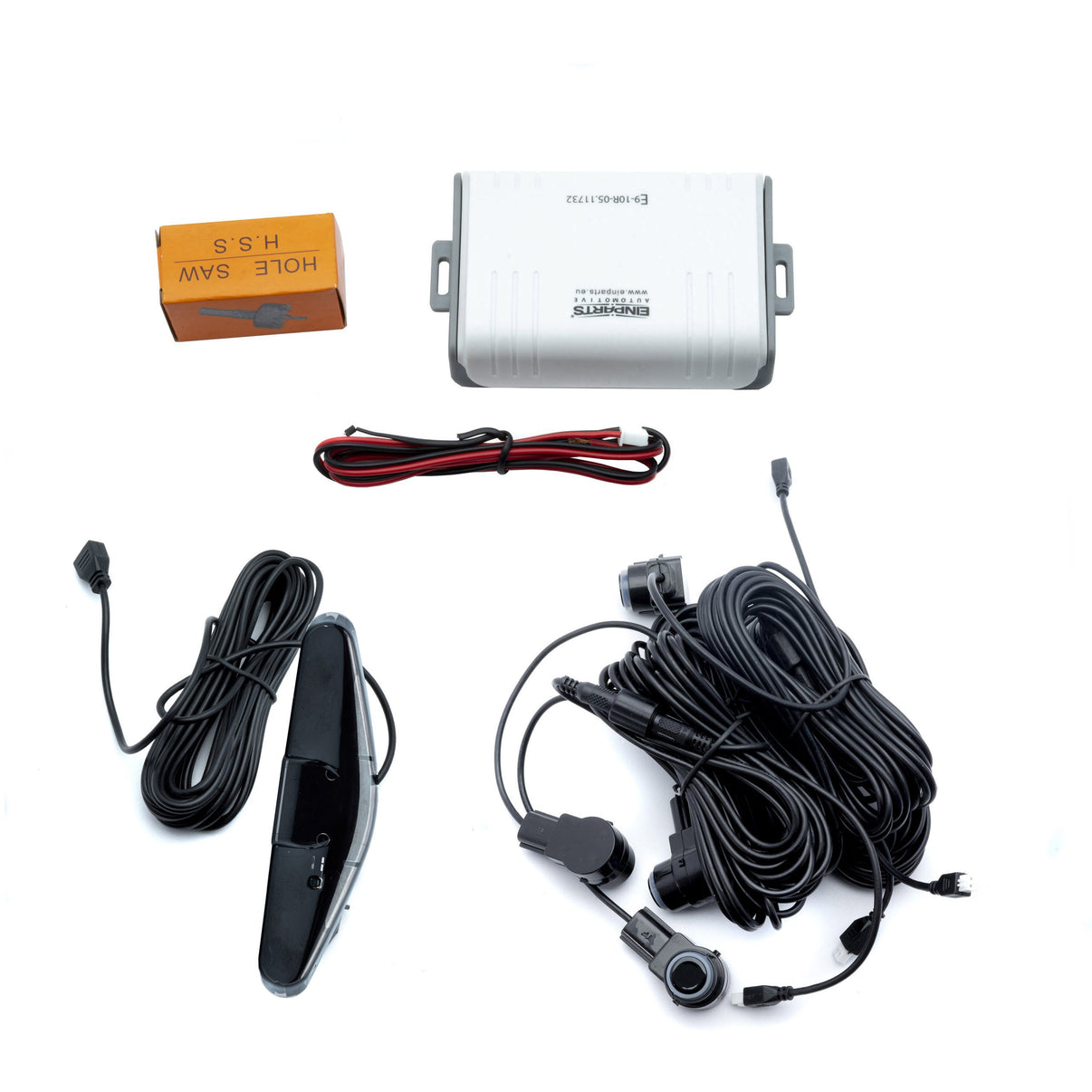 Parkeringssensor med display – Svart – ultraljudssensor – 4 sensorer – 4x 2,5 m