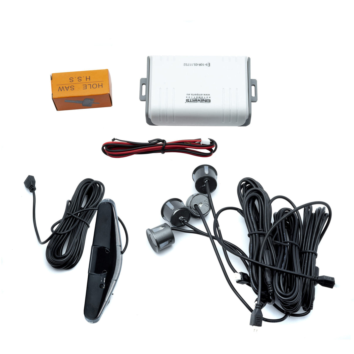 Parkeringssensor med display – Antracit – ultraljudssensor – 4 sensorer