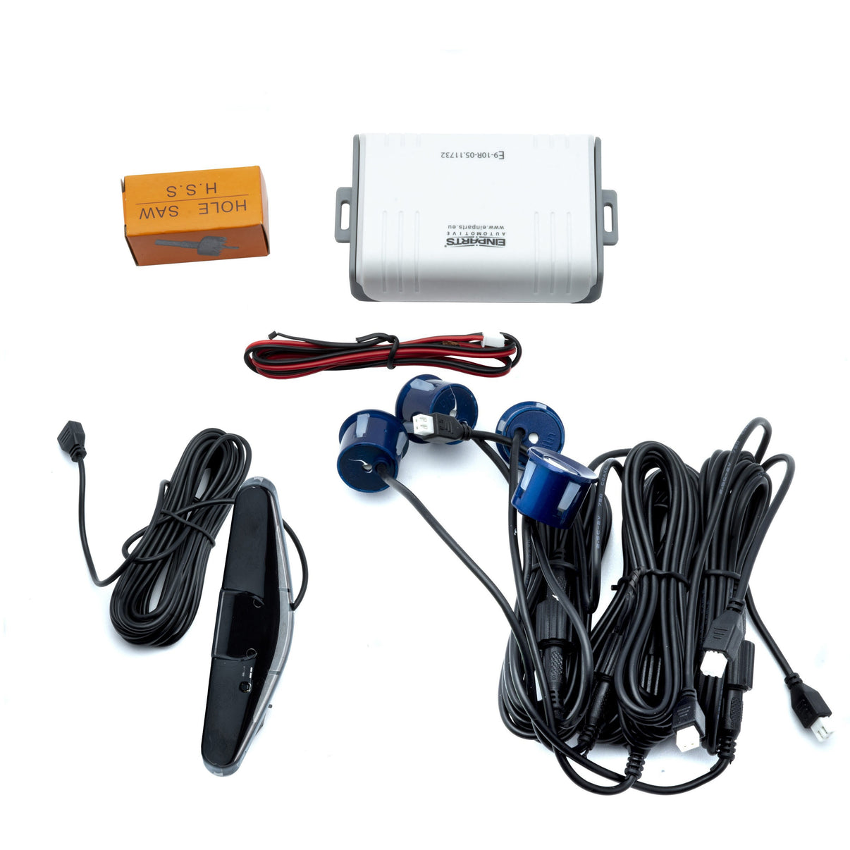 Parkeringssensor med display – Indigoblå – ultraljudssensor – 4 sensorer