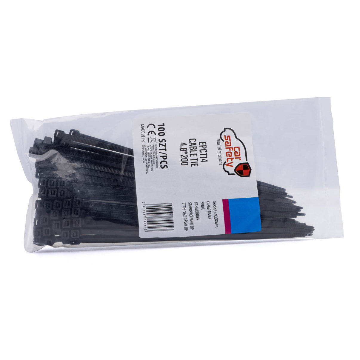 Buntband – Svart – 200 mm – 4,8 mm
