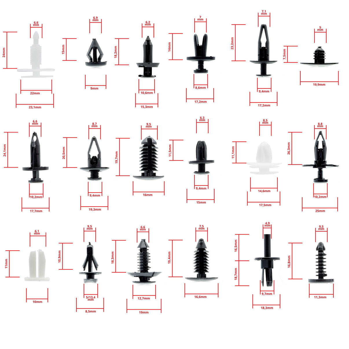 Fästclips – 415-pack