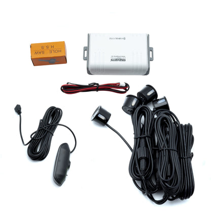 Parkeringssensor med display – Svart – ultraljudssensor – 4 sensorer – 4x 2,5 m