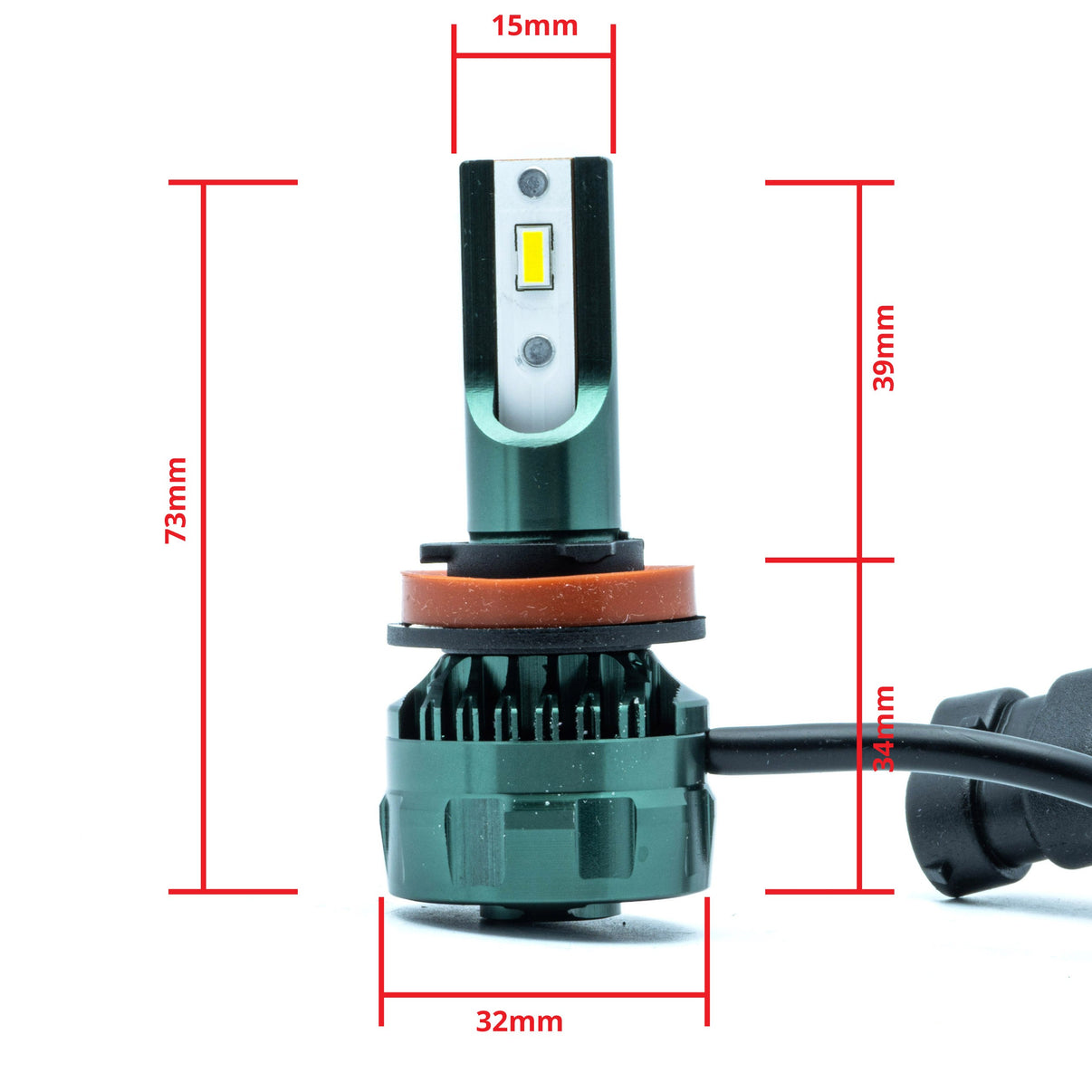 LED-konverteringssats – H11 – 6000K – 9V - 32V – PGJ19–1/2 – 2-pack