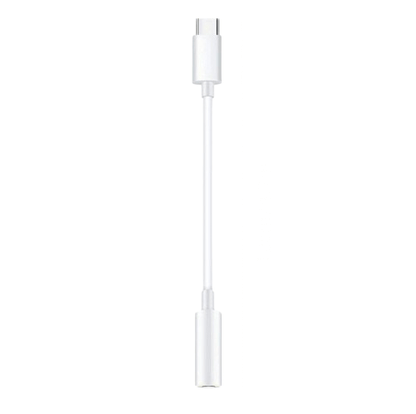nærbillede af detaljer og materialer på 3,5 mm hovedtelefonadapter Lightning/USB-C – Carlevel