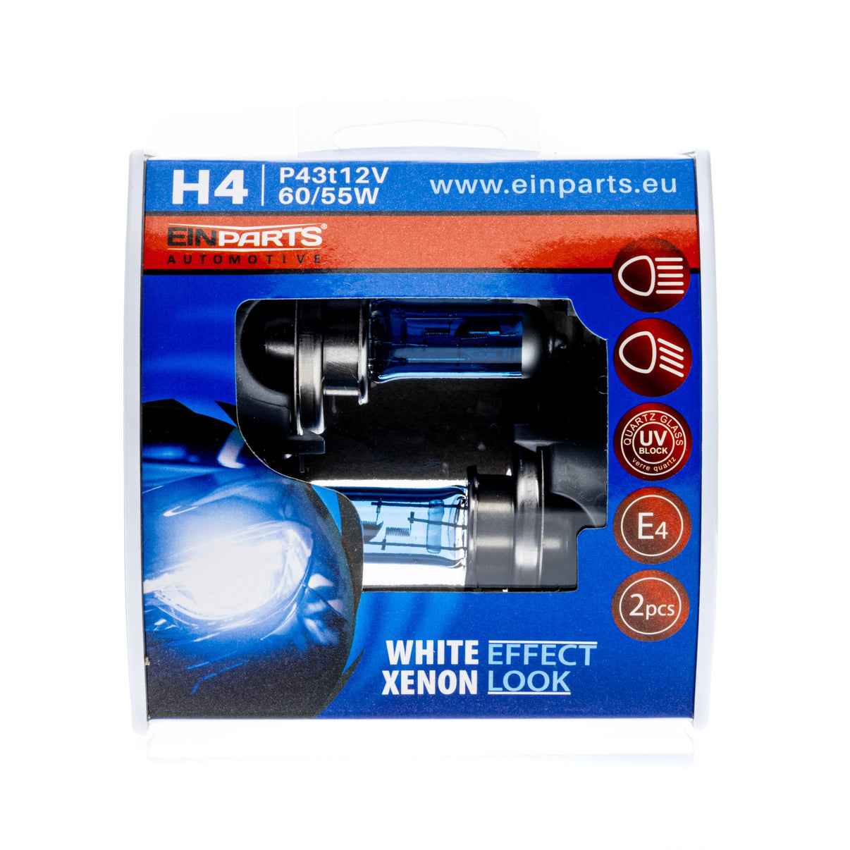 Halogenlampsats – H4 – 6000K – 9V - 16V – 2-pack
