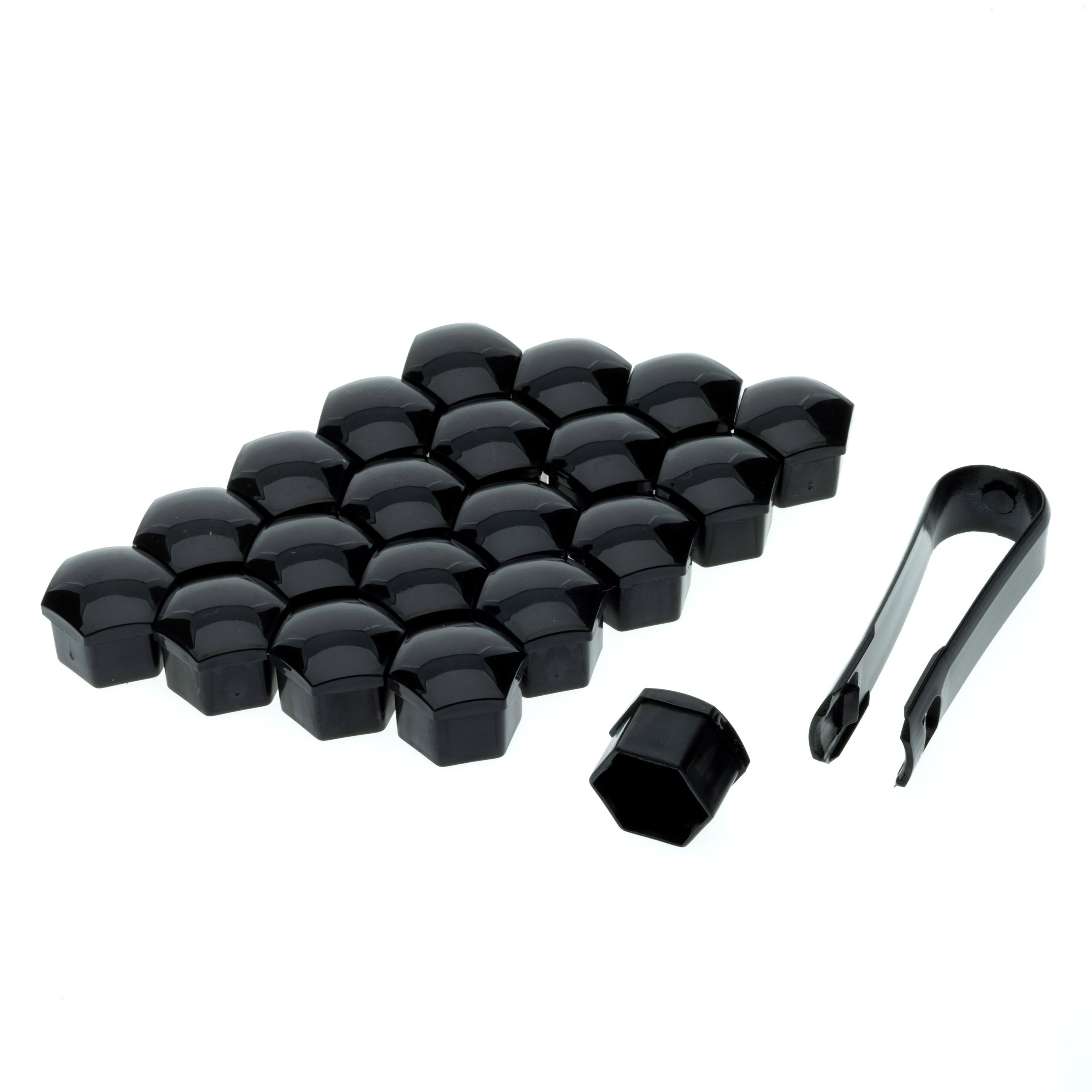 Hjulmutterskydd – Svart – 20-pack