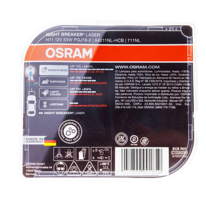 Halogenlampa – OSRAM – H11 – 3200K – 9V - 16V – 55 W – 2-pack