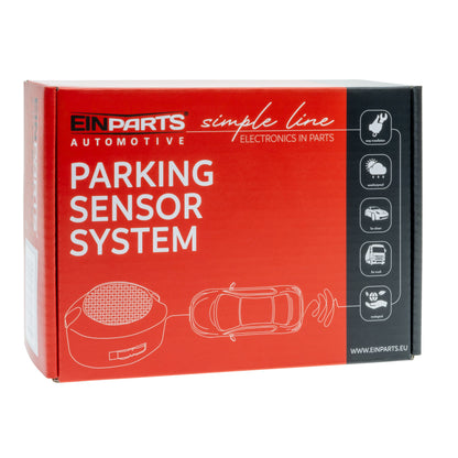 Parkeringssensor med summer – Svart – ultraljudssensor – 4 sensorer – 4x 2,5 m